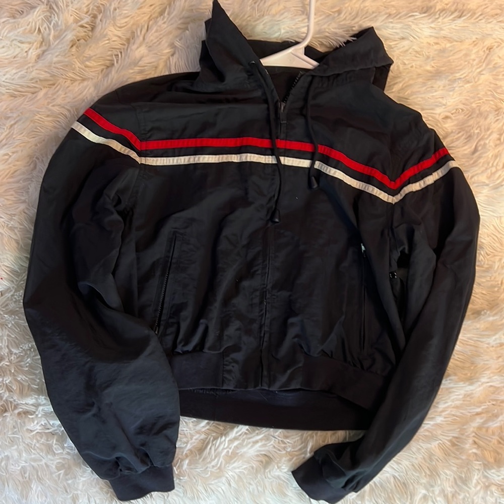Navy blue zip up jacket